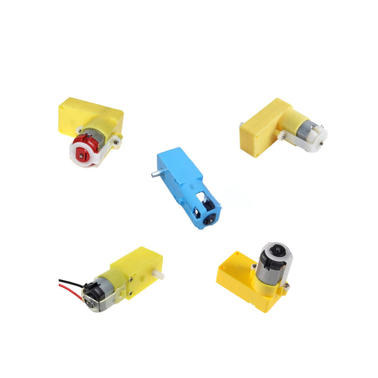 3-6V DC Geared Motor 130 Dual Shaft with Yellow Gear Box | 6V L-Shape DC Geared Motor | Bracket for DC Geared Motor 6V - Yellow